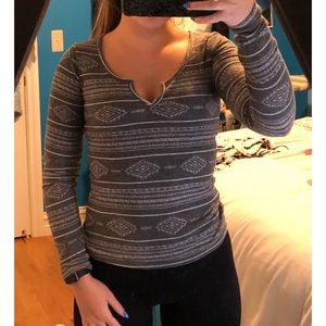 Gray printed Top